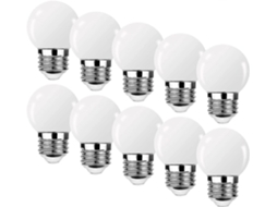 Rebe bombilla Led E27 G45 3w Equivalente a 20w, Luz Blanca Cálida 2700k, Ángulo 360°, no Regulable, Pack de 10