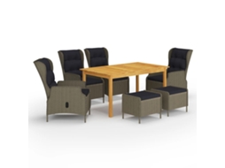 Dining Set, Dining Sets Vidaxl Marrom Madeira De Acácia (n/a)