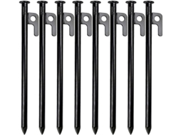 Conjunto de 8 Estacas de Metal Reforçadas para Camping, em Aço, Inquebráveis e Inflexíveis, 40 Cm SFUSHOS