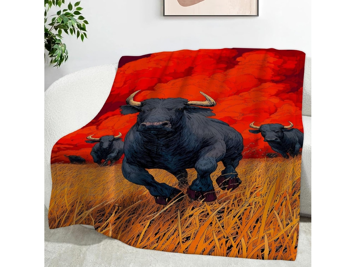 Manta de Grama Búfalo 100x130 Cm Multifuncional Macia e Aconchegante em Flanela Ideal para Cama Escritório Coc