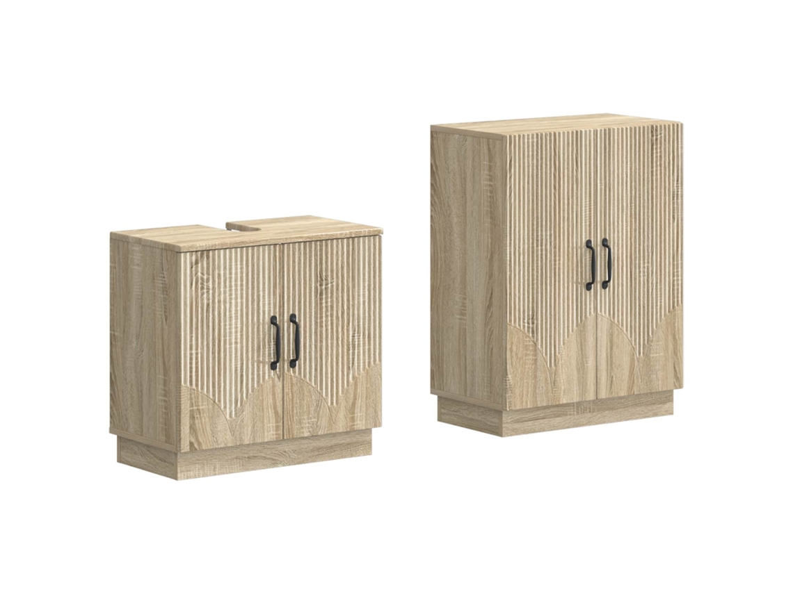 Vidaxl Conjunto De Armário De Banheiro Com 2 Peças Hoorn
