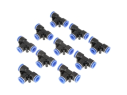 10pcs Conector De Mangueira Neumática Tipo T 10mm 3/8 Sem Ferramentas Ou Selagem Adicional