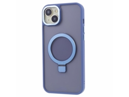 Suporte Casa Magsafe Para Iphone 15 Plus Pele Sintética Azul
