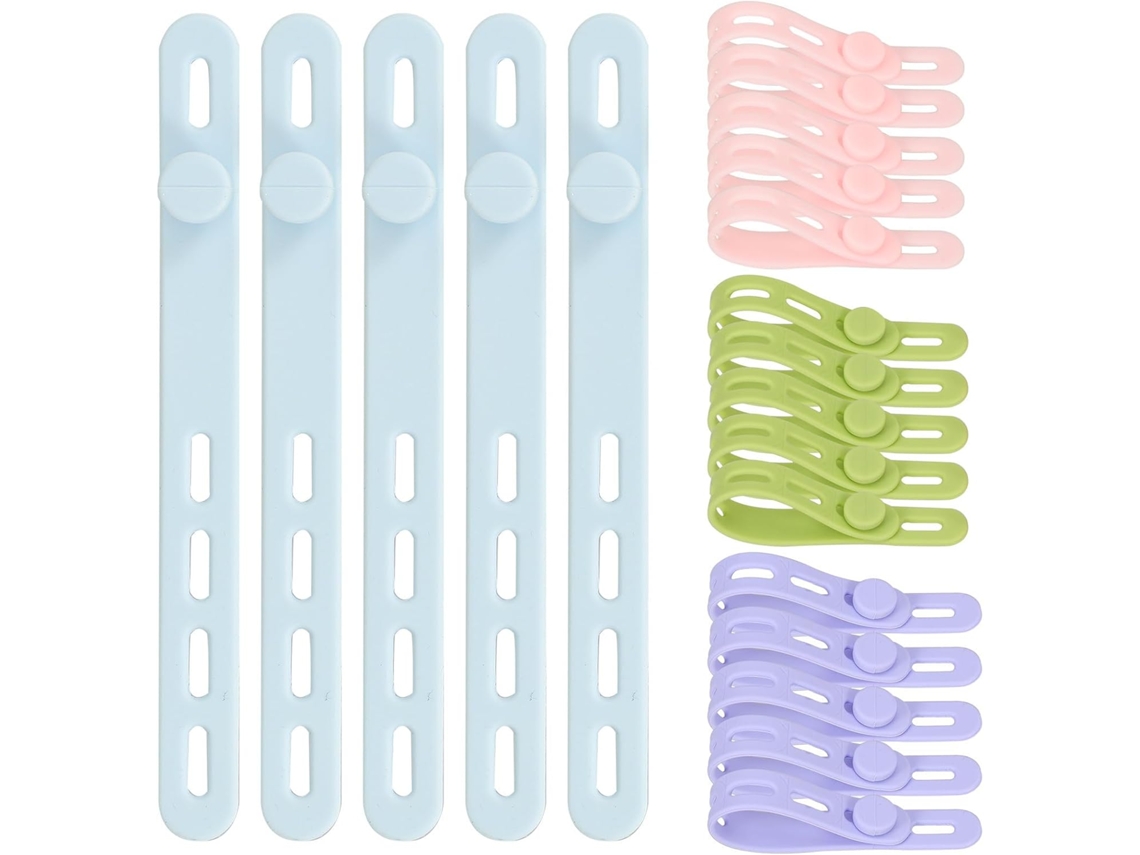 20 Abraçadeiras De Silicone Reutilizáveis