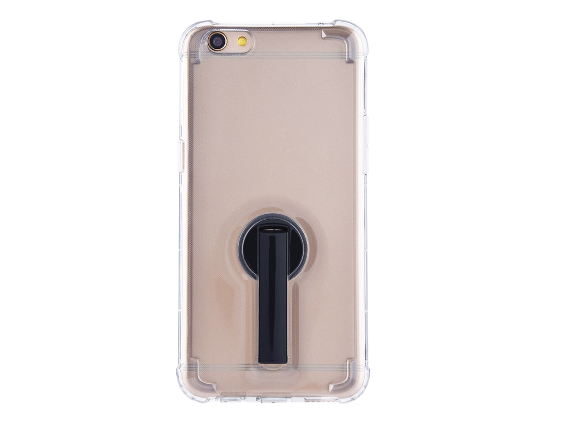 Capa Protetora de TPU transparente EOOCOO para Oppo R9s, R9s Plus com cobertura total antichoque e suporte