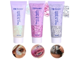 Gel de Glitter Corporal, Glitter para Cabelo e Rosto, Cola de Glitter e Sombra de Olhos Líquida com Brilho