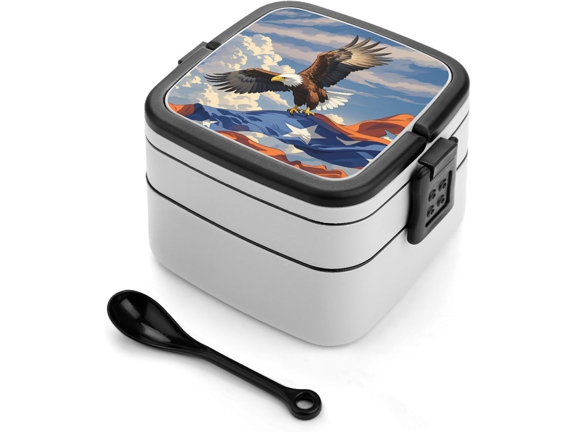 Lancheira Bento Empilhável Com Tampas, Estampa De Avião Ao Pôr Do Sol, Isolada E À Prova De Vazamentos, Com