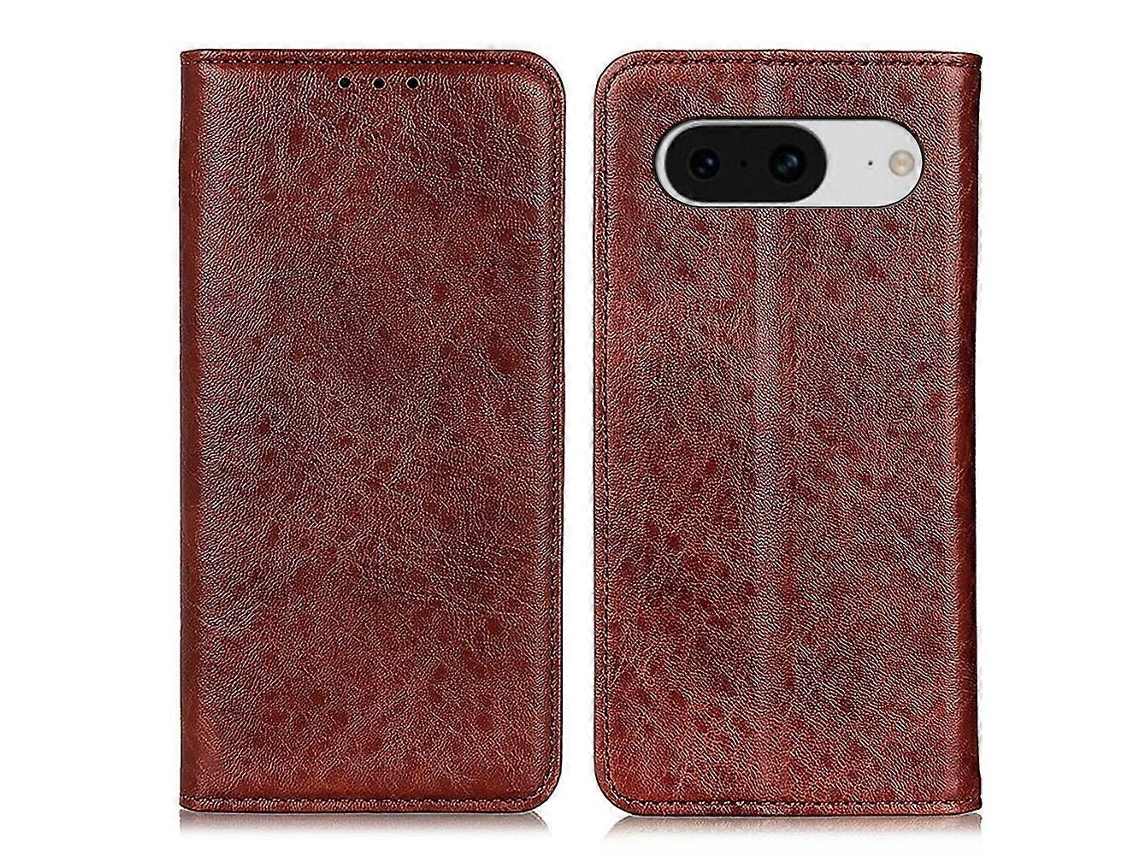 Capa De Couro Com Textura Crazy Horse Magnética Para Google Pixel 8