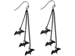 Conjunto De Brincos E Colar De Morcego Vampiro Preto Para Halloween Acessórios De Fantasia Assustadores