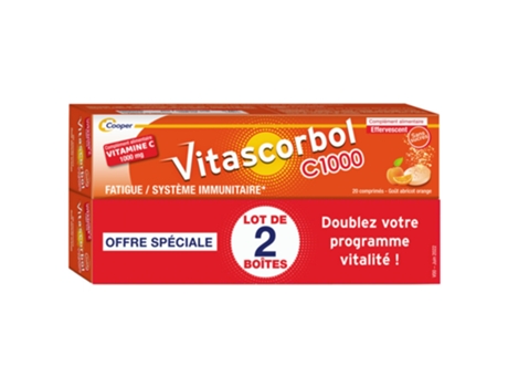 Recipiente Vitascorbol C1000 2 X 20 comprimidos efervescentes VITASCORBOL