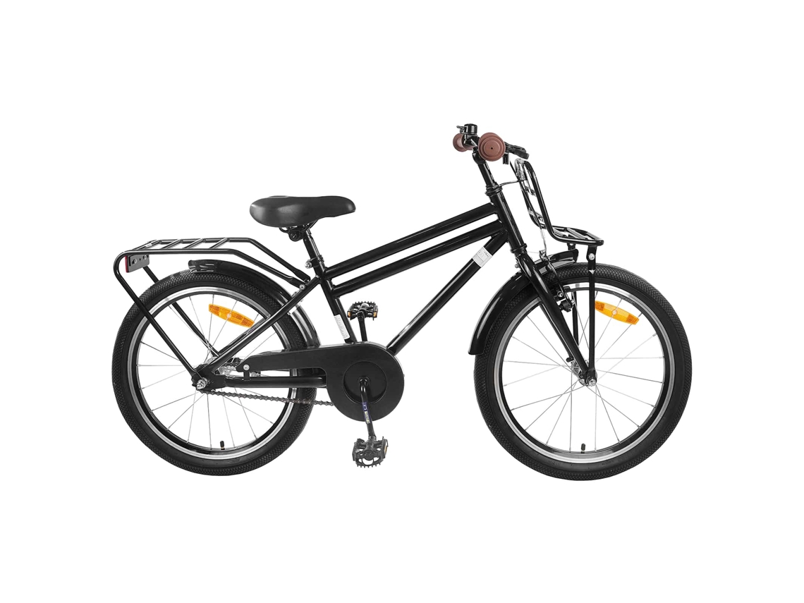 Vidaxl Bicicleta Infantil 18 Polegadas Para 5-7 Anos Preto