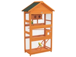 Gaiola de Madeira para Papagaios com Telhado de Playground, Impermeável Laranja 92 X 52 X 171 Cm S/MARCA
