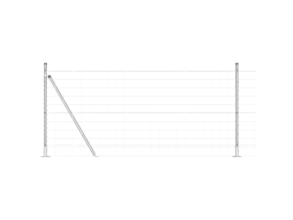 Conjunto 1 Cerca Externa Vidaxl Prateado Aço (25 X 0,8 M)