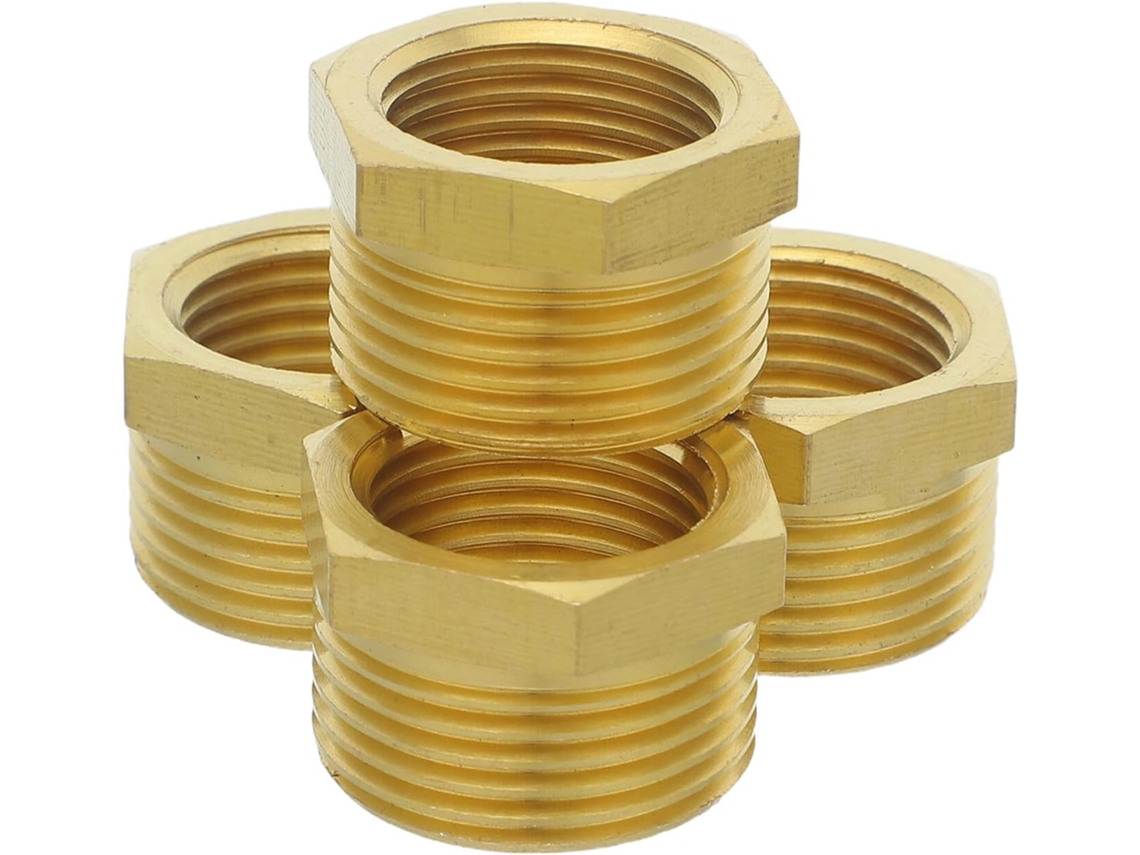 Conjunto De 4 Adaptadores Latão Para Mangueiras Jardim 6 Mm A Mm, Com