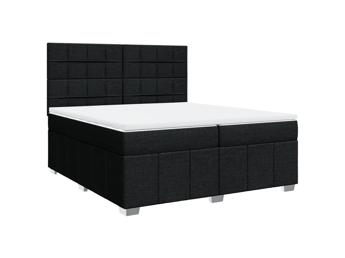 Cama com Molas/colchão 200x200 Cm Tecido Preto MAISON EXCLUSIVE