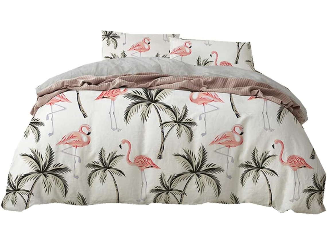 Capa de Edredom Floral Botânica Microfibra Fronha 135x200 Cm