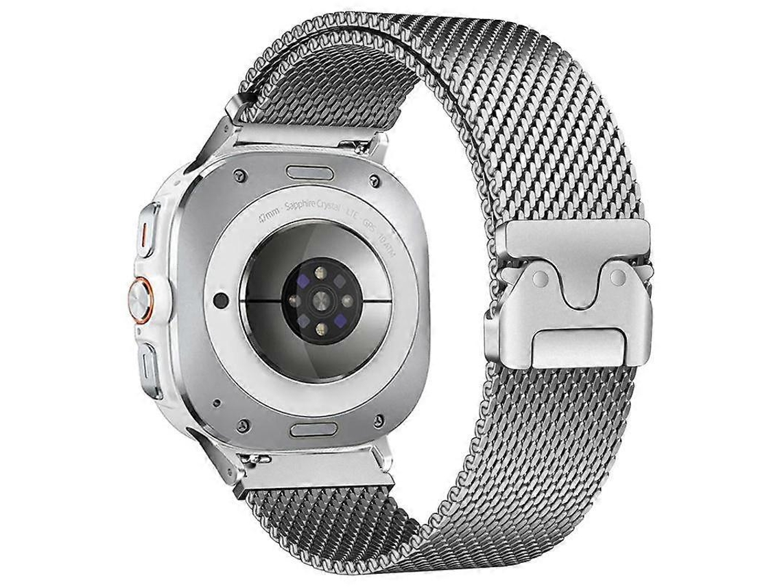 Pulseira De Aço Titânio Milanesa Com Fivela Tipo Guarda-chuva Para Samsung Galaxy Watch Ultra 47mm