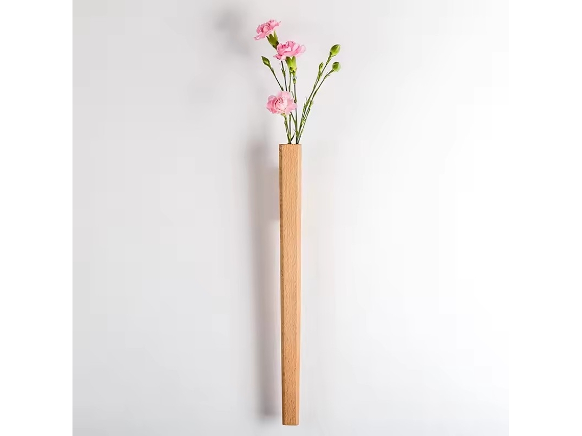 Adorno Parede Vaso De Madeira Plantas Hidropônicas Entrada, Estilo Japonês, Octogonal Freixo Sfushos (sem Flores)