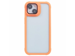 Suporte Casa Para Iphone 15 Plus Pele Sintética Laranja