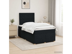 Vidaxl Cama Box Spring Com Colchão Preto 120 X 190 Cm Tecido