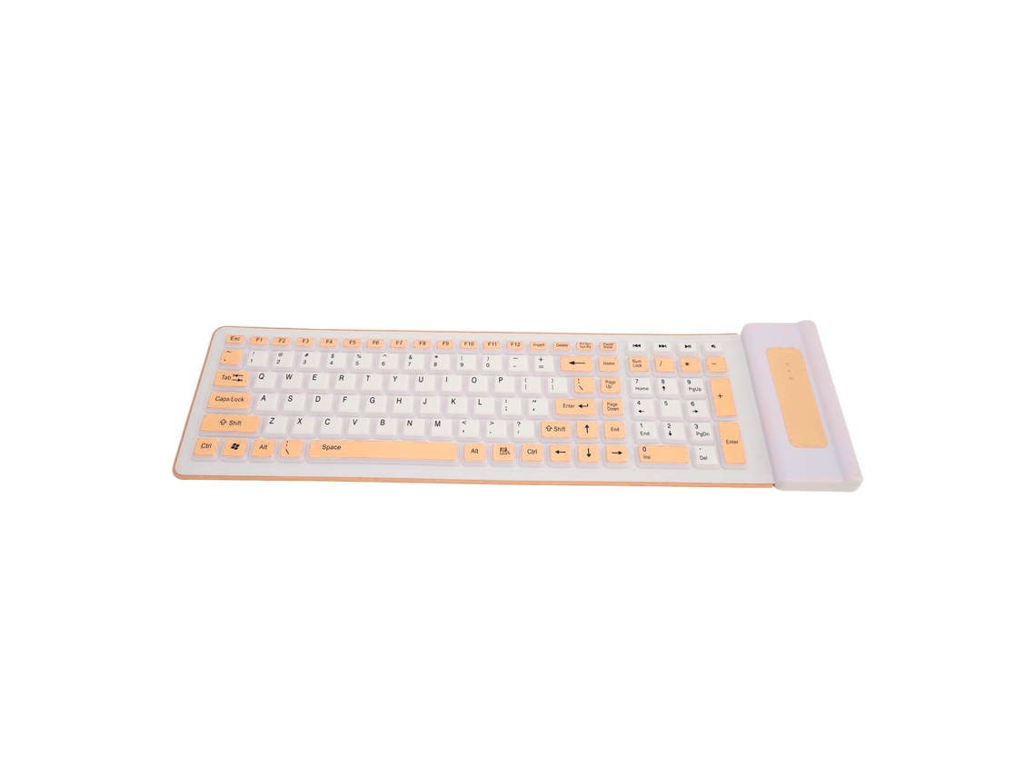 Teclado De Silicone Sem Fio Plegável Com 107 Teclas
