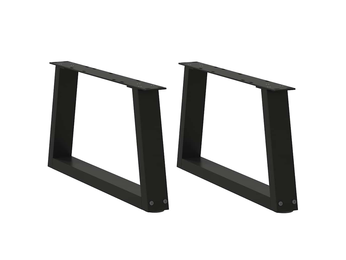 Vidaxl Pés Para Mesa De Centro Em V, 2 Peças, Preto, 60x(30-31,3) Cm, Aço