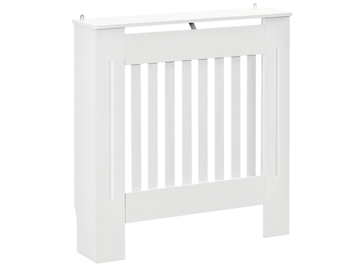 Tampa do Radiador, Ventilação Vertical com Ripas de Ar, 78l X 19w X 81h Cm em Madeira Branca Ge