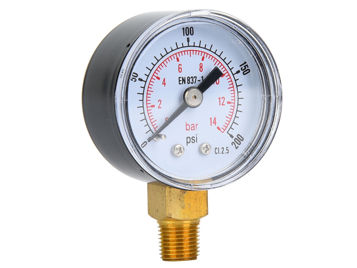 Laxiscreed Manómetro Mecânico De Pressão Para Gás, Óleo E Água Com Conexão Inferior 1/8'' Bspt