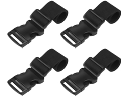 Conjunto De 4 Cintas Bagagem Pretas Em Nylon Ajustáveis Com Ajuste Rápido Comprimento Para Prender Mochilas E Pochetes