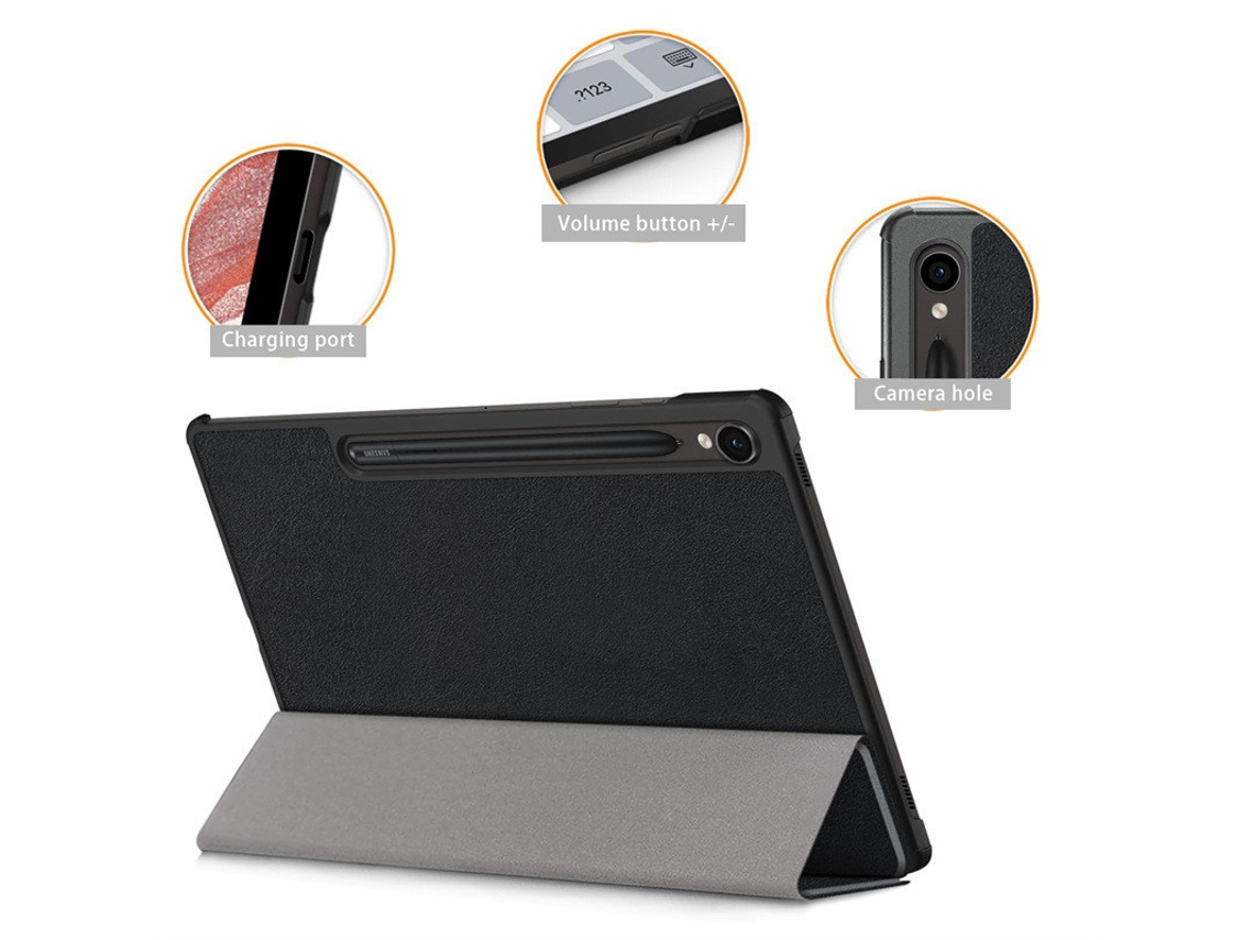 Capa Preta Para Tablet Samsung Tab S10 Fe Plus 13.1 Polegadas 2025 Inf