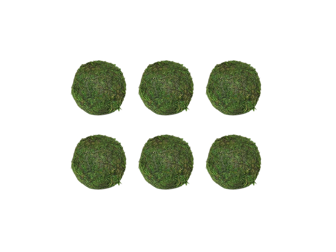 6 Pacotes Bola De Musgo Flor Seca 8cm E Bola De Grama