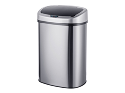 Contentor De Lixo Relaxdays Com Sensor, 50 L, Tampa Automática, Suporte Para Sacos, Cesto De Cozinha, Prateado
