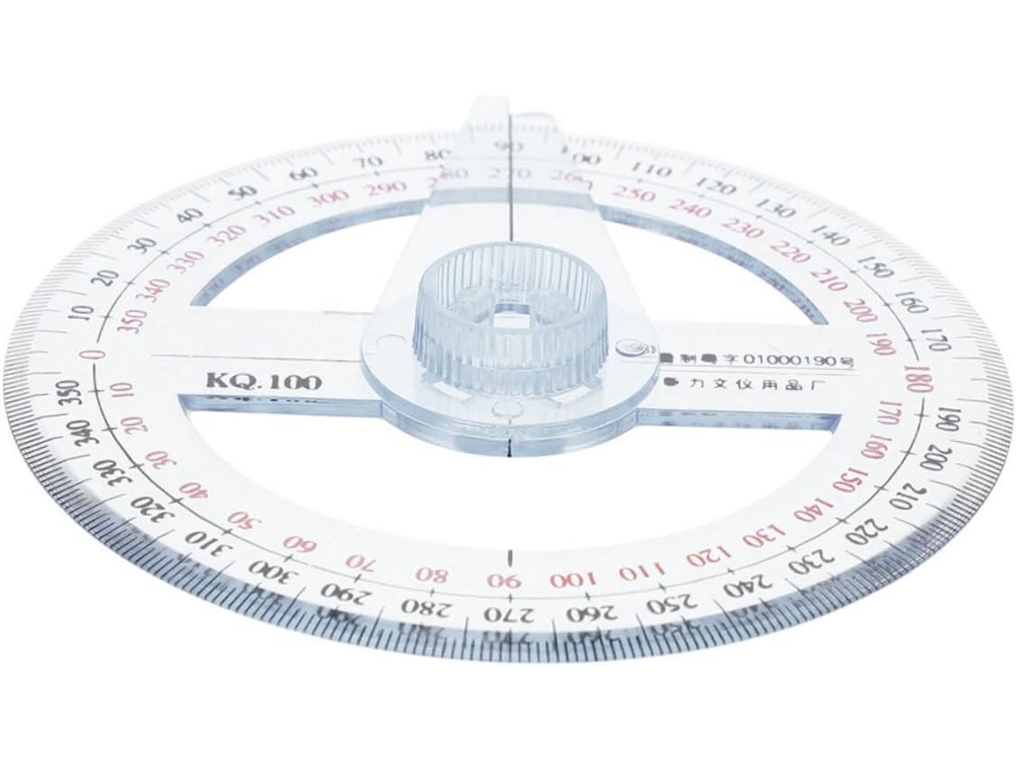 Transferidor Circular Pretyzoom, Régua De Plástico Multifuncional 360-graus Para Desenho E Medição Precisa, Ideal Para