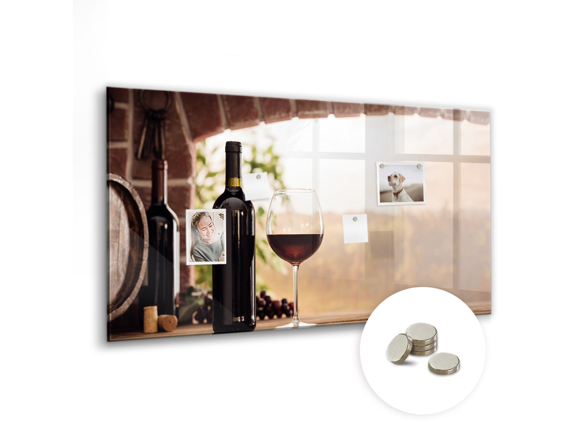 Quadro De Vidro Magnético Garrafas De Vinho Para A Sala De Estar Espelharte (120x60 Cm)