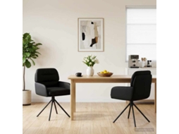 Vidaxl Cadeiras De Jantar Giratórias 2 Pcs Couro Sintético Preto