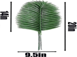 Folhas Tropicais Artificiais - Pacote Com 12, 12 Folhas - Plástico - Anti-desbotamento - Para Interiores E Casamentos | Lurelia