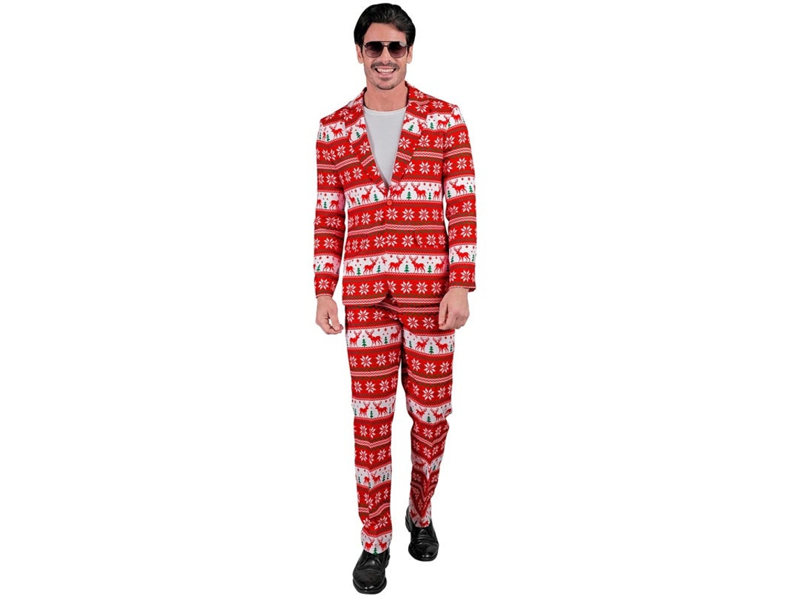 Terno Engraçado Masculino Vermelho e Branco Feliz Natal