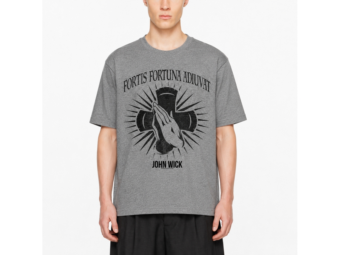 Rockinstone John Wick Fortis Fortuna Adiuvat Solid Graphite Adult T-shirt Size:s