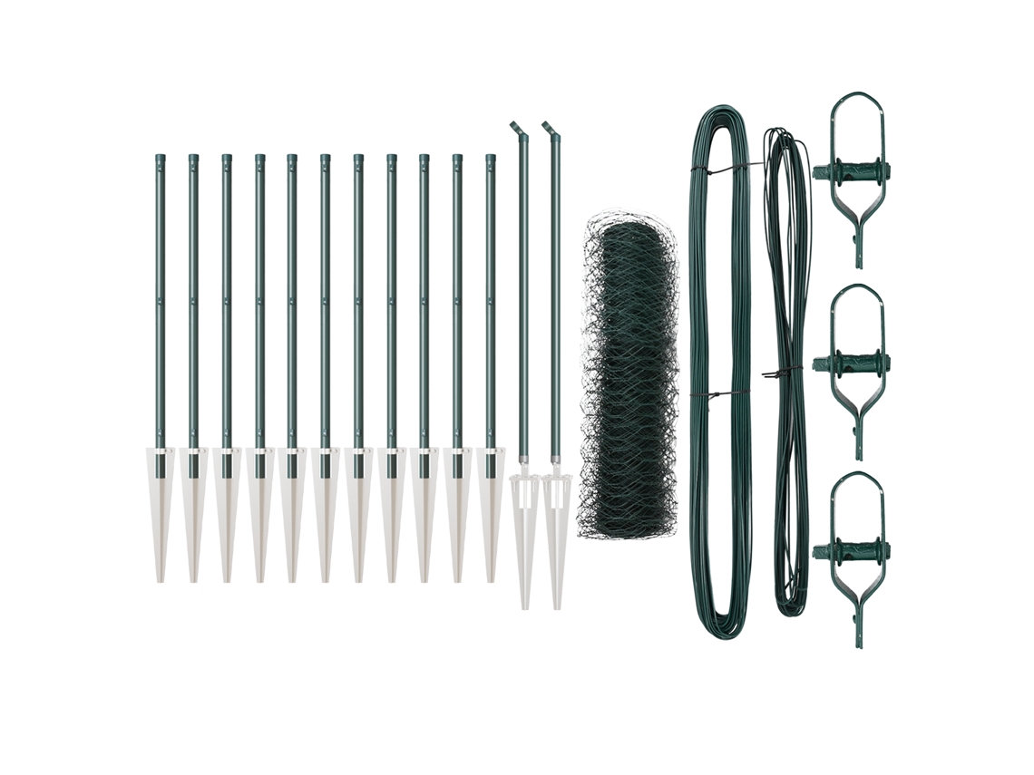 Conjunto 1 Cerca Externa Vidaxl Verde Aço (25 X 0,5 M)