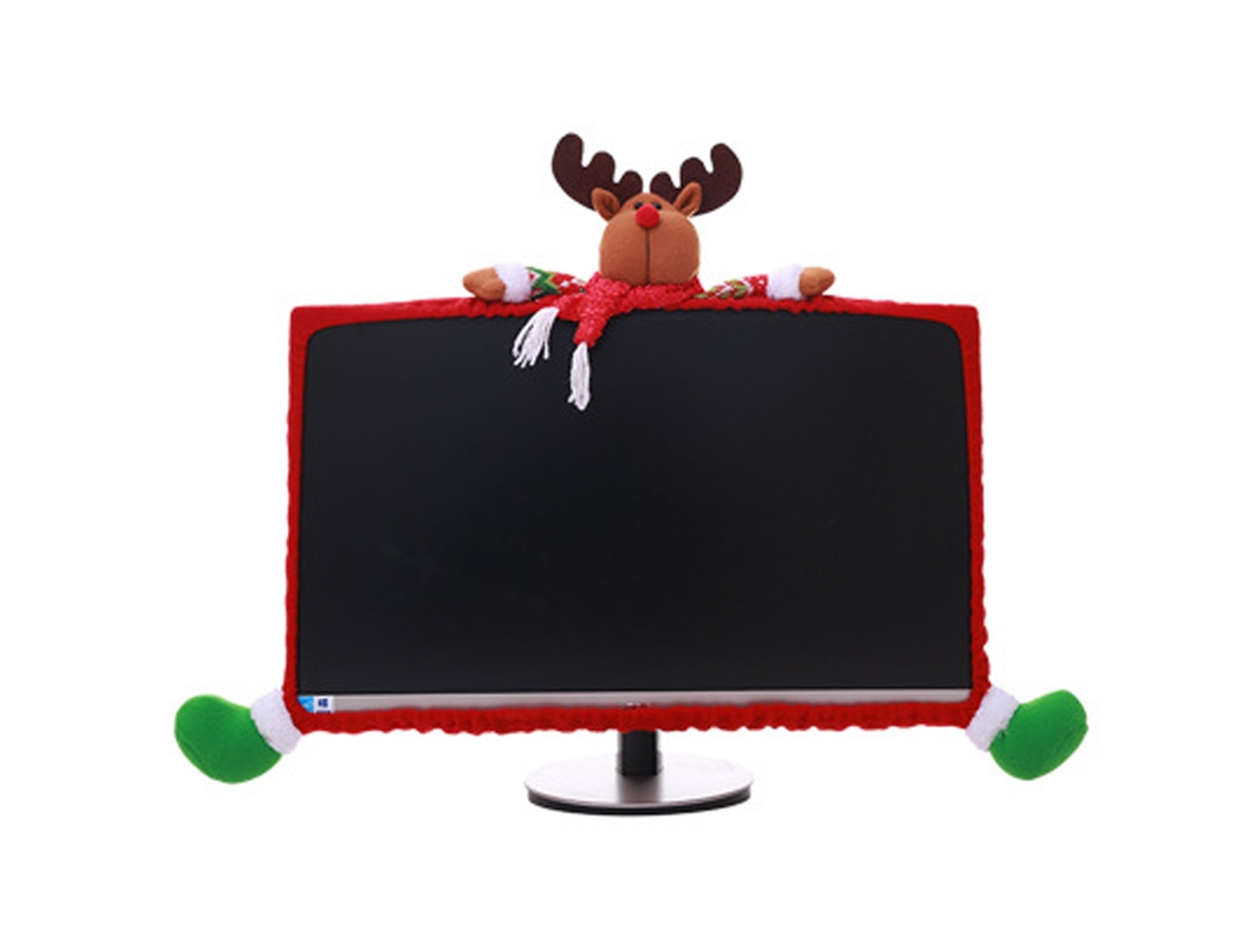 Capa para Monitor de Computador de Natal Capa para Monitor de Tv Capa Elástica para Computador Portátil para O Natal Estilo 3