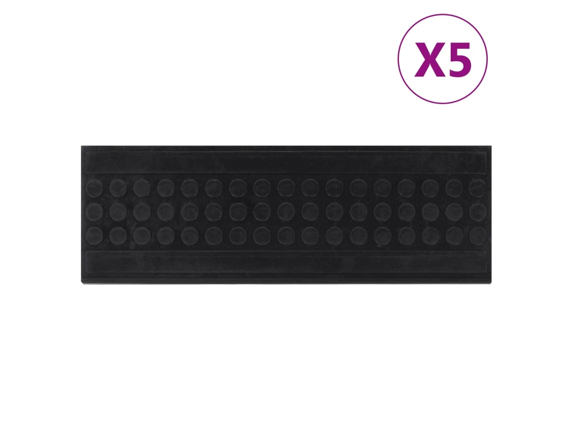Vidaxl Tapetes Para Degraus De Escada 5 Pcs 25x75 Cm Borracha