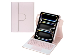 Capa De Couro Com Teclado Bluetooth Touchpad E Rotação 360°para Ipad Pro 11 2025 Layout Pt