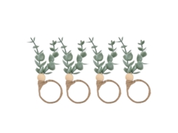 4pcs Anéis para Guardanapos Florais Artesanais Decorativos para Casamentos Festas