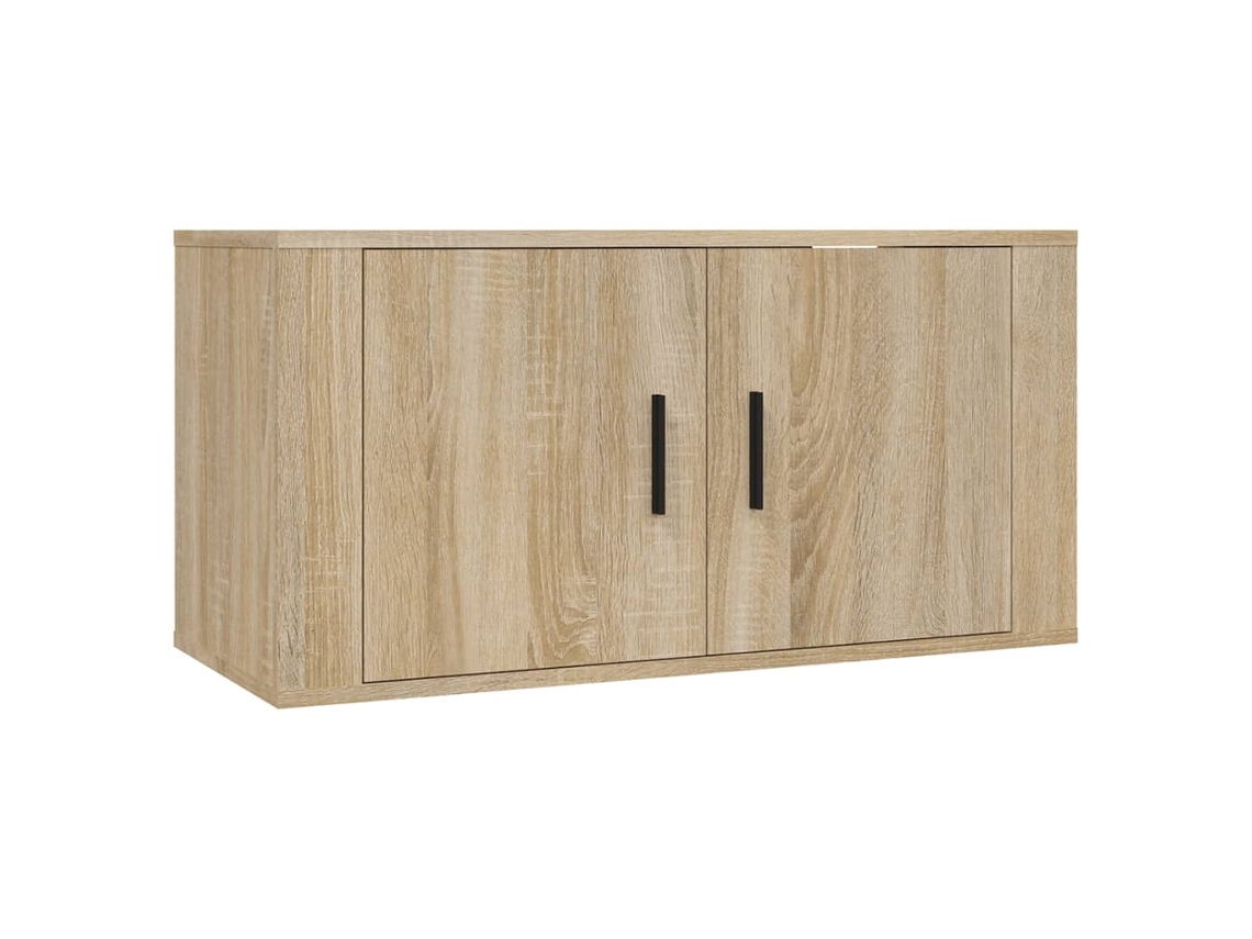 Wall Mounted Tv Cabinet, Wall Mounted Tv Cabinets Vidaxl Marrom Madeira Processada (80 X 34.5 X 40 Cm)