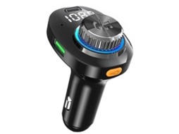 Transmissor Fm Bluetooth Com Carregamento Usb Duplo, Chamadas Viva Voz E Compatibilidade Universal Para Smartphones Yizhood (preto)
