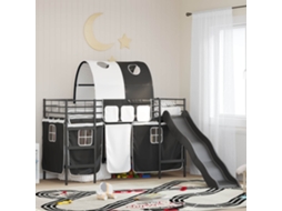 Vidaxl Cama Loft Para Crianças Preto 100 X 190 Cm Metal