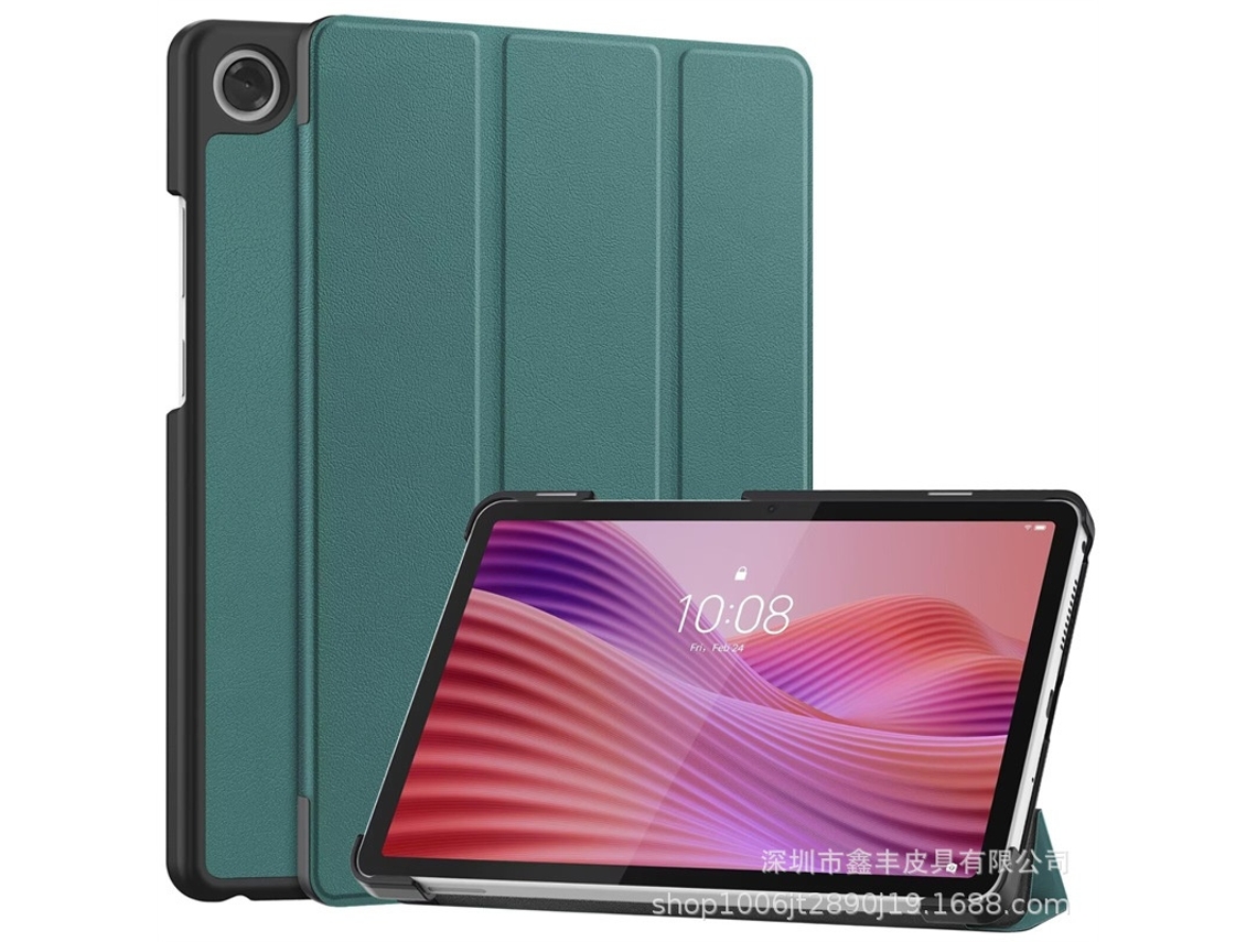 Capa Para Tablet Lurelia, Compatível Com Lenovo Tab 10.1 2025 Tb 311fu, Verde Escuro, Couro Sintético, Dobrável Com Suporte, Dissipação De Calor
