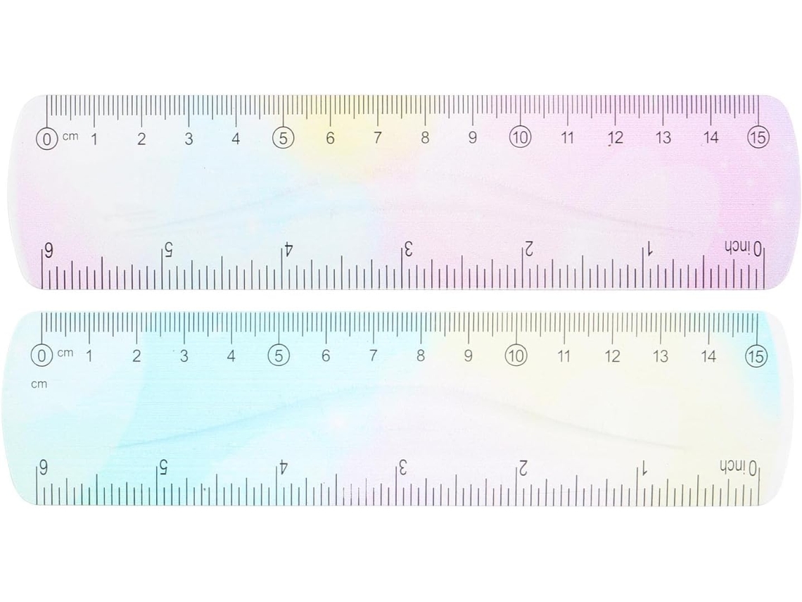 Régua Pvc Flexível, Macia E Durável De 15cm Da Nolitoy, Em Duas Peças, Com Design Colorido, Ideal Para Estudantes E
