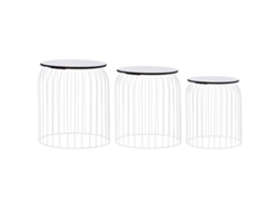 Vidaxl Mesas De Centro 3 Pcs Branco