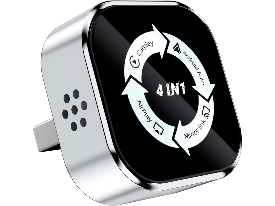 Adaptador Carplay Sem Fio 4 Em 1 - Conexão Com Para E Android Auto, Espelhamento Mirrorlink Airplay, Compatível Iphone Android.